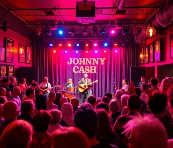 JohnnyCashBirthday.com event celebrating Johnny Cash with live music, vibrant fans, and lively atmosphere.