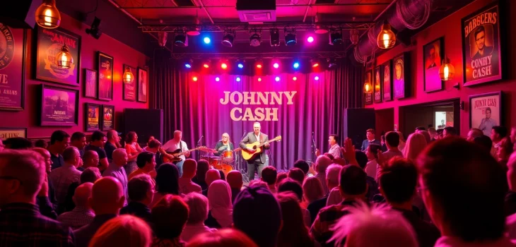JohnnyCashBirthday.com event celebrating Johnny Cash with live music, vibrant fans, and lively atmosphere.
