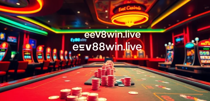 Experience the thrill of online gaming at ev88win.live with vibrant casino visuals and engaging digital elements.
