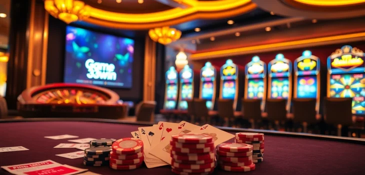 Engaging casino table scene featuring Game 33win, vibrant poker chips, and electric atmosphere.